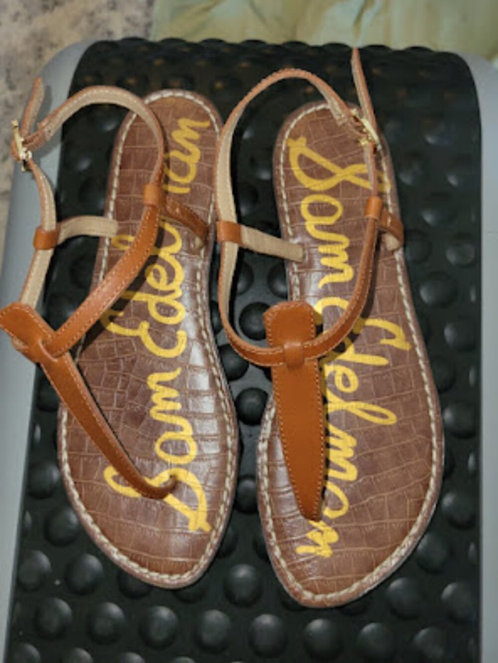 Sam Edelman Gigi Brown Leather Thong Sandals Women’s 7 qst